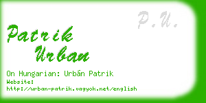 patrik urban business card